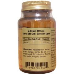 Solgar L-Arginine 500 mg 50 Kapsül