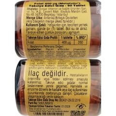 Solgar Folate (As Metafolin) 400 mcg 50 Tablet