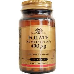 Solgar Folate (As Metafolin) 400 mcg 50 Tablet