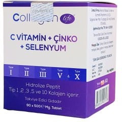 Collagen Life Pro C Vitamin Çinko Selenyum 500 mg 90 Tablet