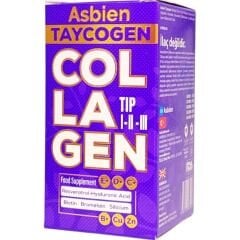 Asbien Taycogen Collagen,Resveratrol,Hyaluronic Acid ve Vitaminler İçeren Gıda Takviyesi 60 Tablet