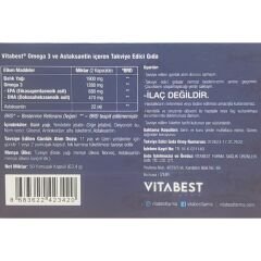 Vitabest Omega 3 Astaksantin 50 Yumuşak Kapsül