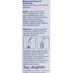 Magnesium Diasporal Magnezyum Sitrat İçeren 20 Granül Saşe