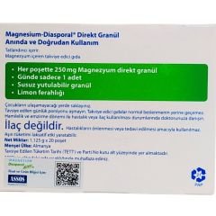 Magnesium Diasporal Direkt Magnezyum Sitrat Granül 20 Poşet