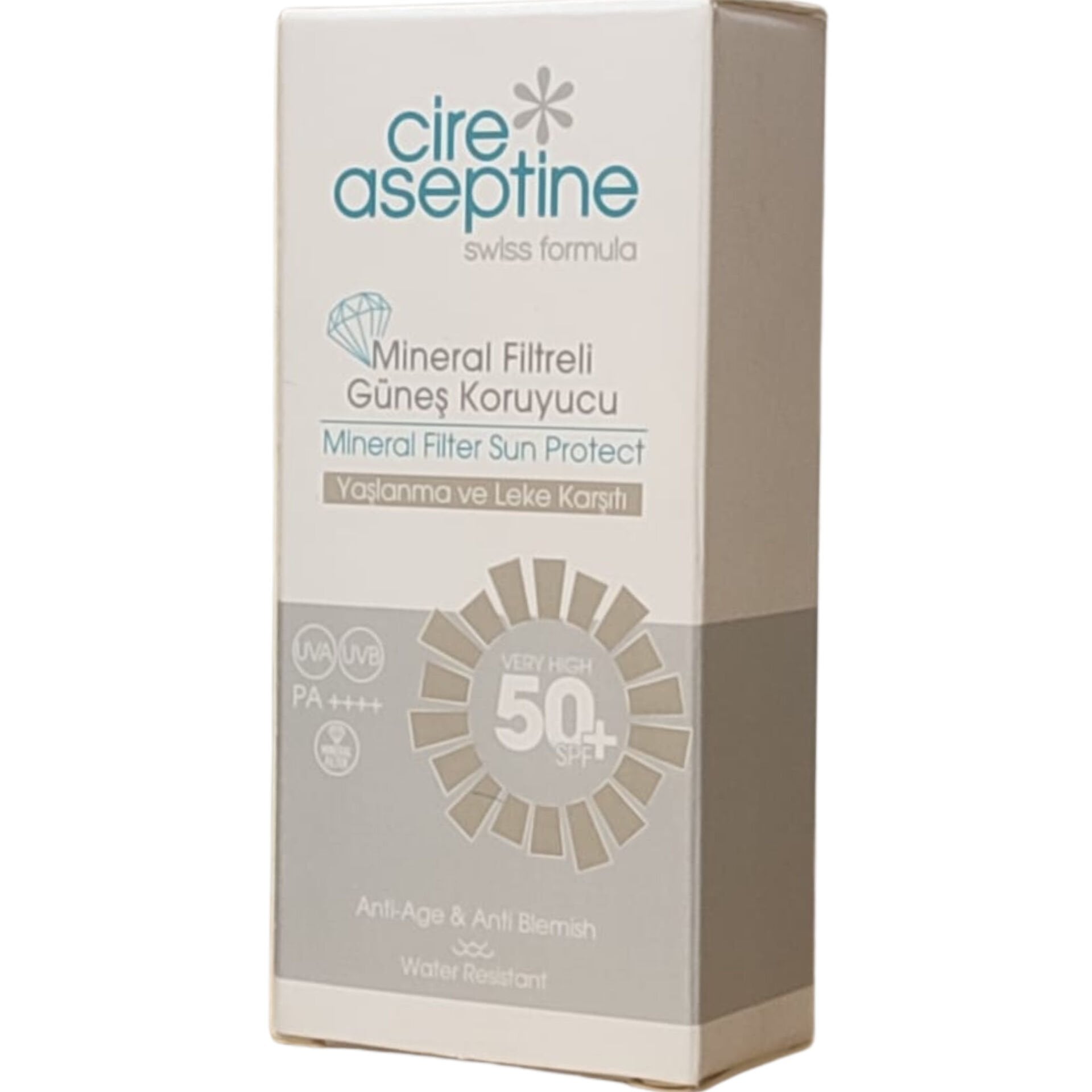 Cire Aseptine Mineral Filtreli Güneş Kremi Yaşlanma ve Leke Karşıtı SPF50 50 ml
