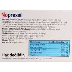 Pharmalife Nopressil Takviye Edici Gıda 30 Tablet