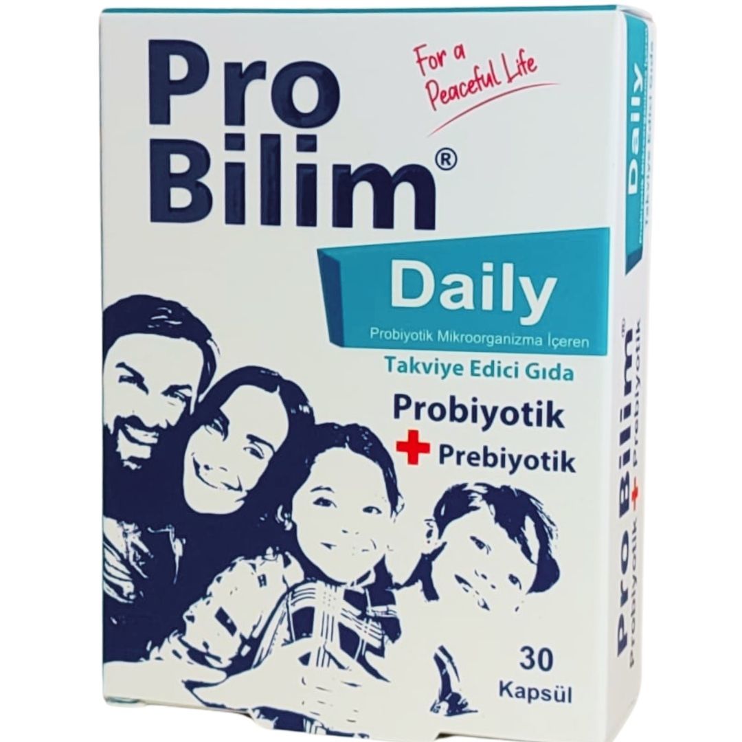 Probilim Daily Probiyotik, Prebiyotik ve İnulin İçeren Takviye Edici Gıda 30 Kapsül