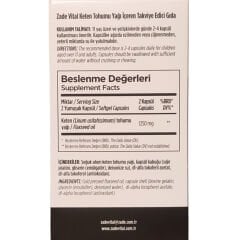 Zade Vital Keten Tohumu Yağı 60 Yumuşak Kapsül