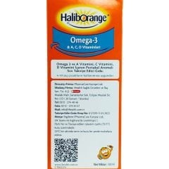 Haliborange Omega-3 & A,C,D Vitaminlari İçeren Portakal Aromalı Takviye Edici Gıda 300 ml - 3 lü Paket