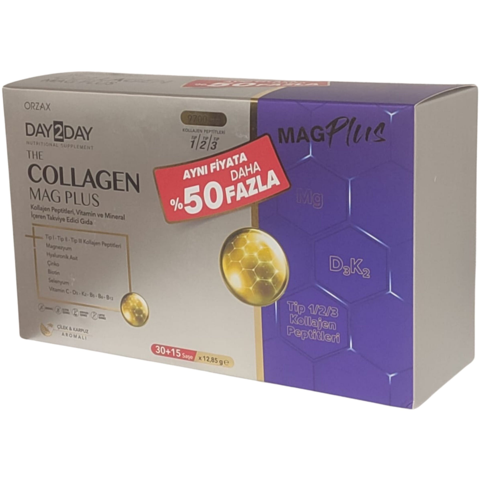 Orzax Day2Day Collagen Mag Plus 45 Saşe 12,85 gr