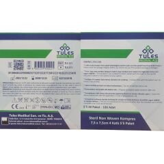 Tules Steril Spanç Non-Woven Kumaş Emici Kompres 7,5cm x 7,5cm 100 Adet
