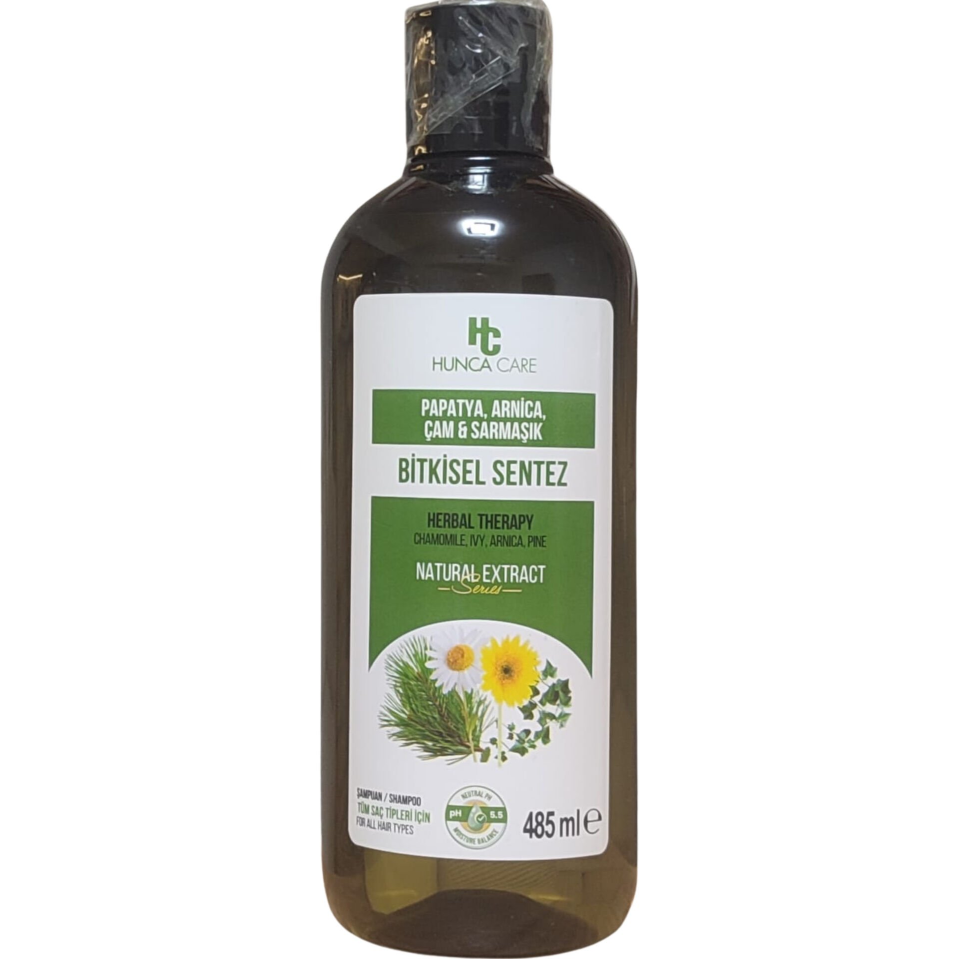Hunca Care Papatya, Arnica, Çam ve Sarmaşık İçerikli Bitkisel Şampuan 485 ml