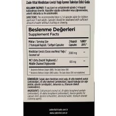 Zade Vital Hindistan Cevizi Yağı İçeren Takviye Edici Gıda 60 Yumuşak Kapsül