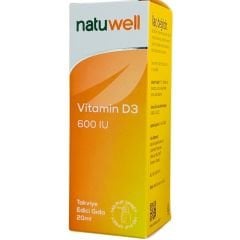 Natuwell Vitamin D3 600 IU Takviye Edici Gıda 20 ml-140 Puf Sprey