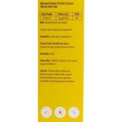 Natuwell Vitamin D3 600 IU Takviye Edici Gıda 20 ml-140 Puf Sprey