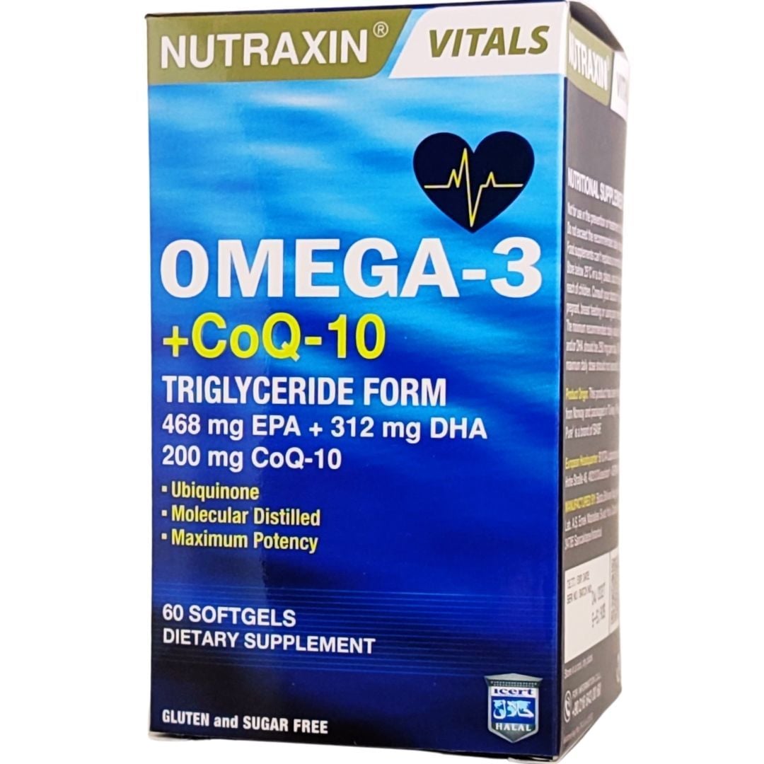 Nutraxin Vitals Omega-3 + Co-Q10 60 Softgel