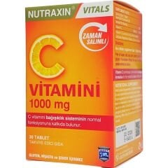 Nutraxin Vitamin C 1000 mg Takviye Edici Gıda 30 Tablet