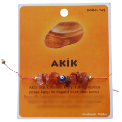 Doğaltaş Akik Doğal Taş Makrome Örme Bileklik