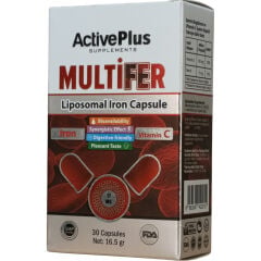 ActivePlus Multifer Lipozomal Demir Takviye Edici Gıda 30 Kapsül