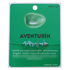 Doğaltaş Aventurin Doğal Taş Makrome Örme Bileklik