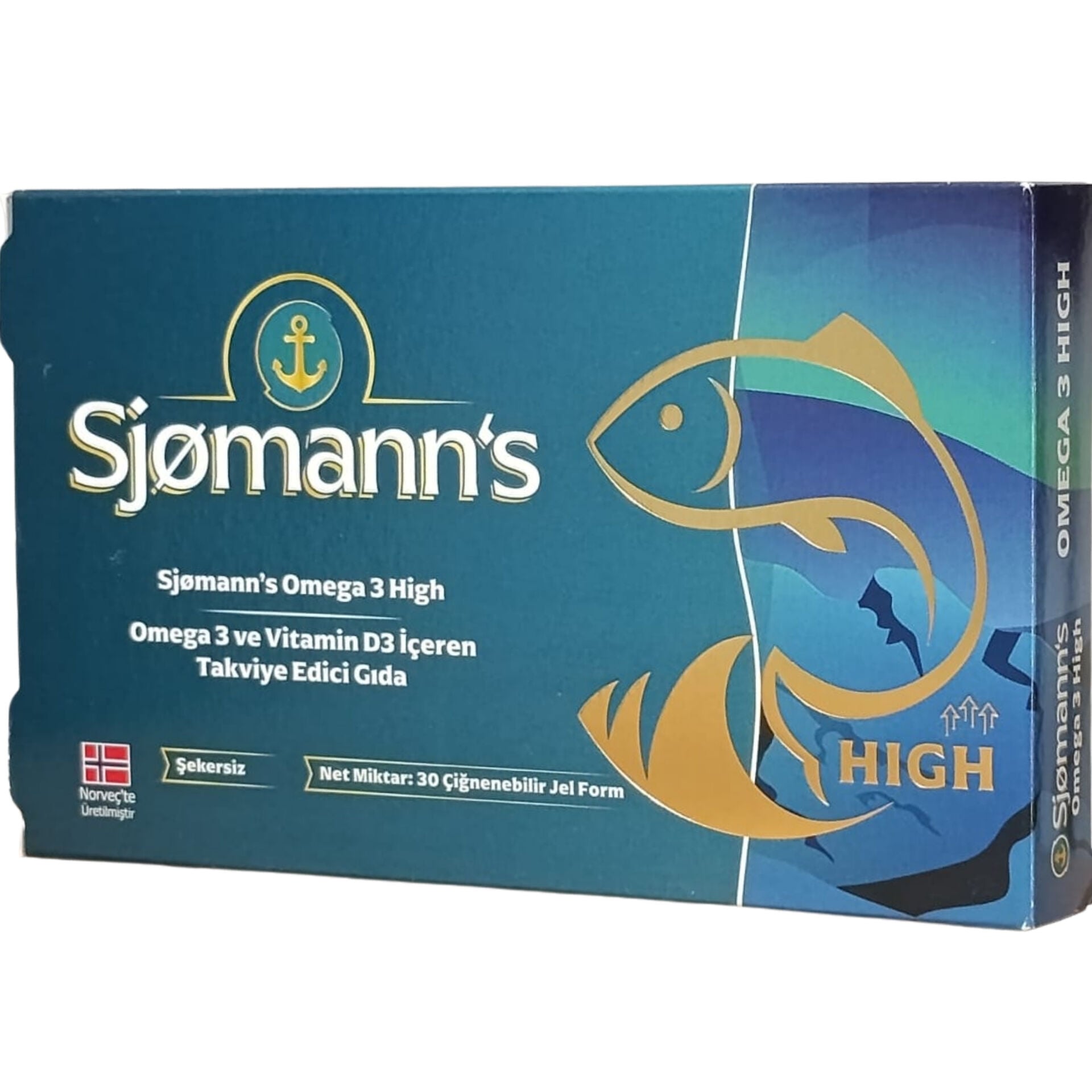 Sjomann’s Omega 3 ve Vitamin D3 İçeren Takviye Edici Gıda 30 Adet Çiğnenebilir Jel Form