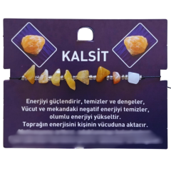 Doğaltaş Kalsit Doğal Taş Makrome Örme Bileklik