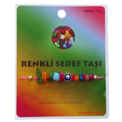Doğaltaş Renkli Sedef Doğal Taş Makrome Örme Bileklik