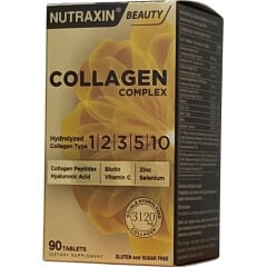 Nutraxin Beauty Collagen Complex Tip 1-2-3-5-10 Çift Hidrolize 3120 mg 90 Tablet