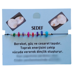 Doğaltaş Sedef Doğal Taş Makrome Örme Bileklik
