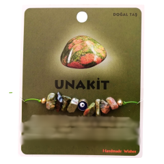 Doğaltaş Unakit Doğal Taş Makrome Örme Bileklik