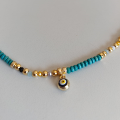 TURKUAZ NAZAR BONCUKLU GOLD KOLYE