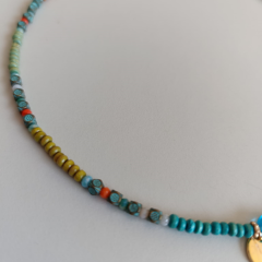 NAZAR BONCUKLU ANTİK GOLD DETAYLI KOLYE