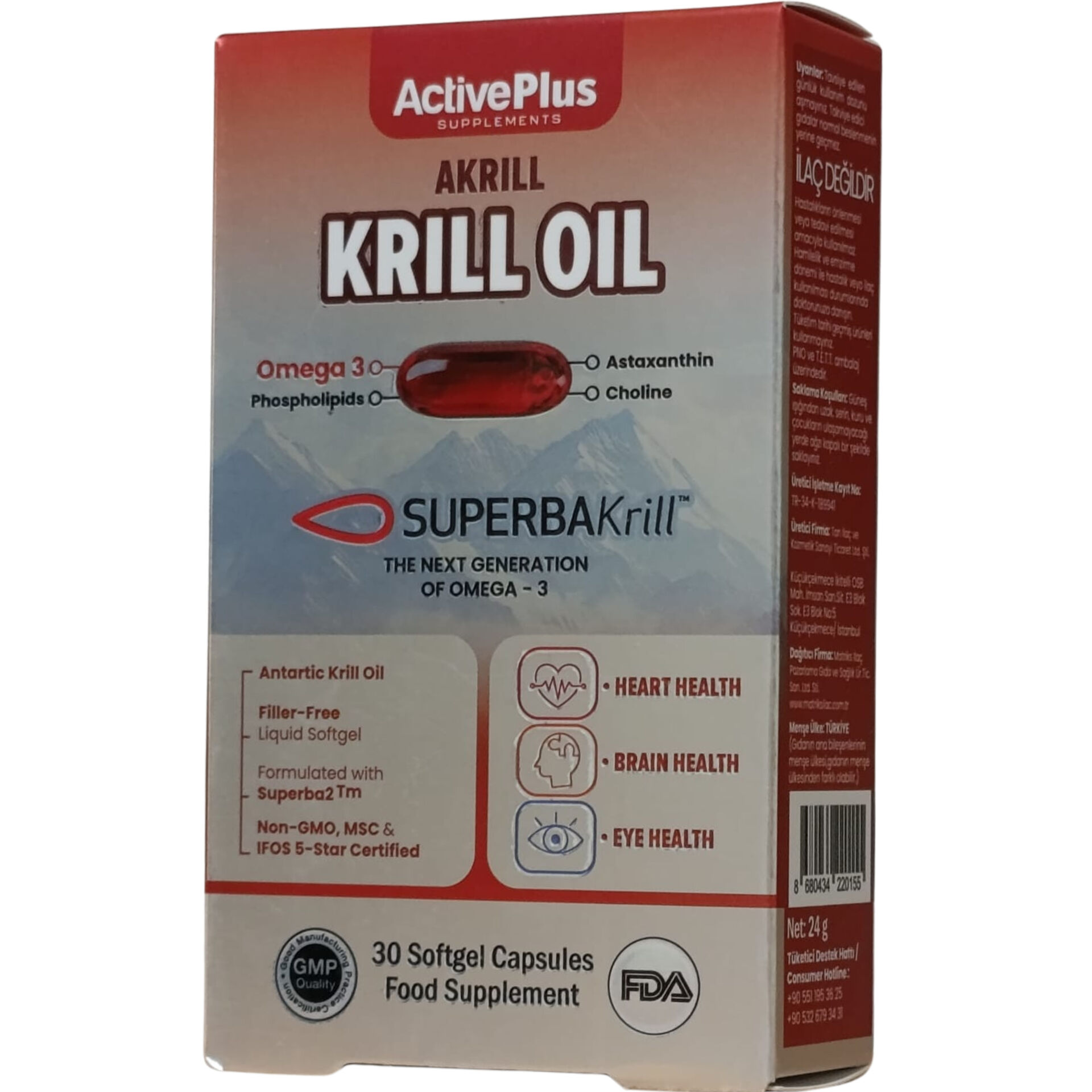 ActivePlus Akrill Krill Oil 30 Softgel Kapsül