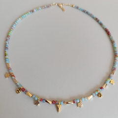 RENKLİ GOLD UÇLU TASARIM KOLYE