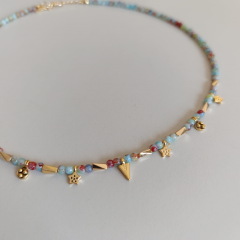 RENKLİ GOLD UÇLU TASARIM KOLYE