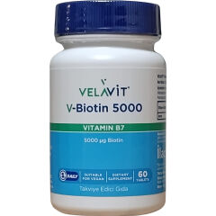 Velavit V-Biotin 5000 Vitamin B7 60 Tablet