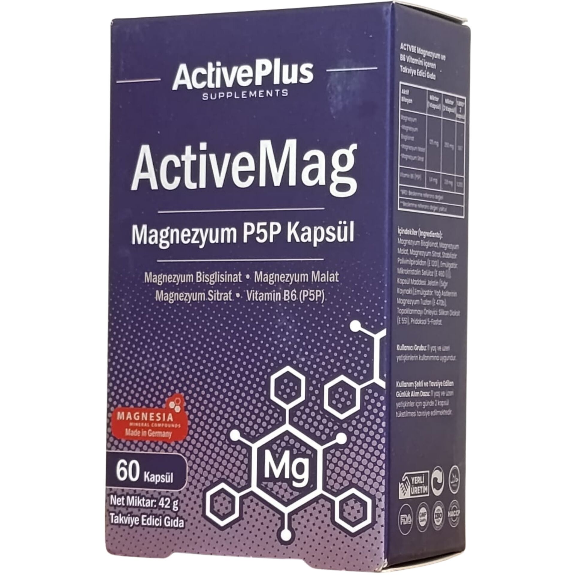 Active Plus Activemag Magnezyum P5p 60 Kapsül