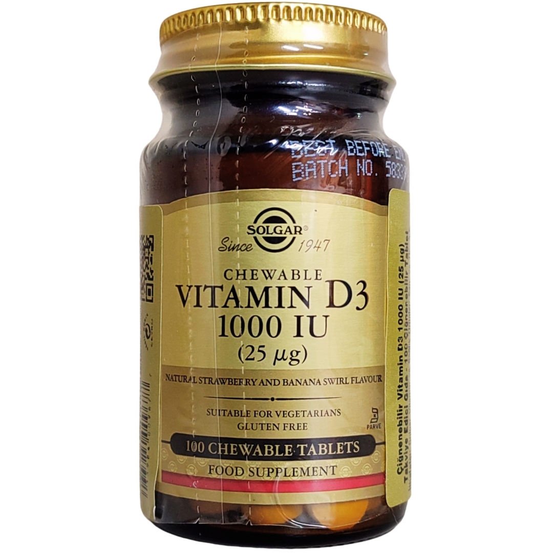 Solgar Vitamin D3 Cheaweble 1000 IU 100 Tablet - Çiğnenebilir Form