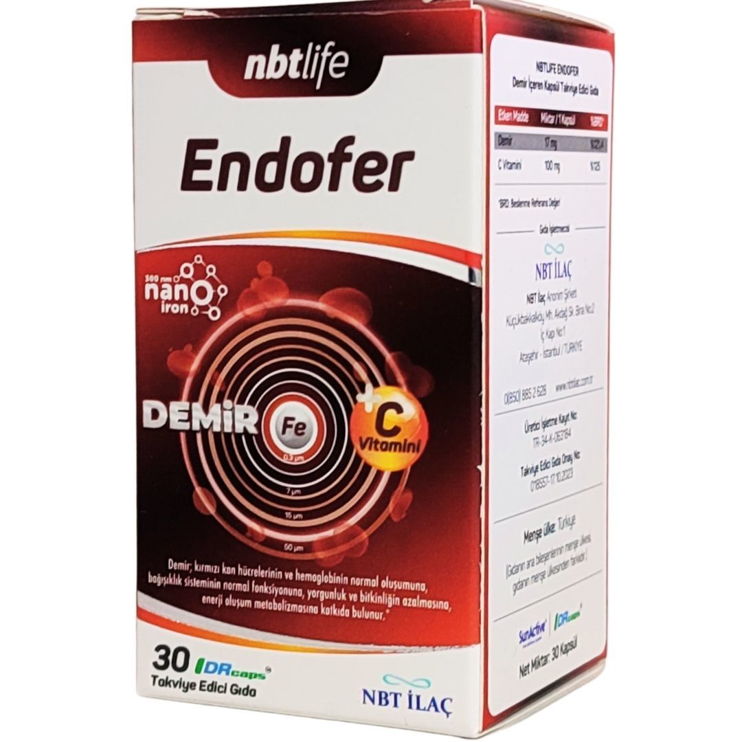 Nbt Life Endofer Demir + C Vitamini Takviye Edici Gıda 30 Kapsül